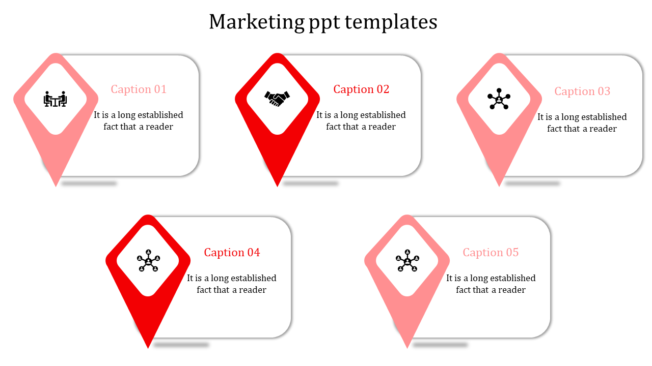 Free - A Five Noded Marketing PPT Template For Presentation
